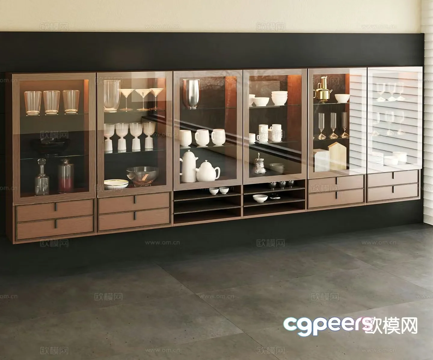 Modern wine cabinet sideboard 3d model