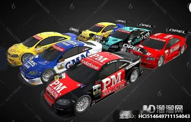 Several Race Cars 3D Model – 5093 – VRAY Render
