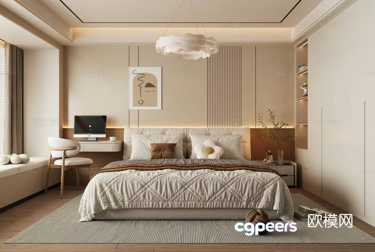 Modern bedroom master bedroom guest bedroom second bedroom master room 3D model