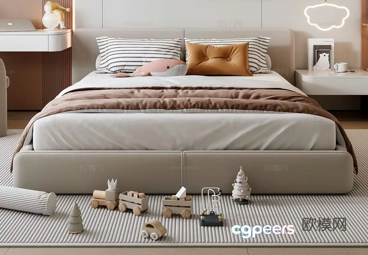Modern children’s bed 3d model