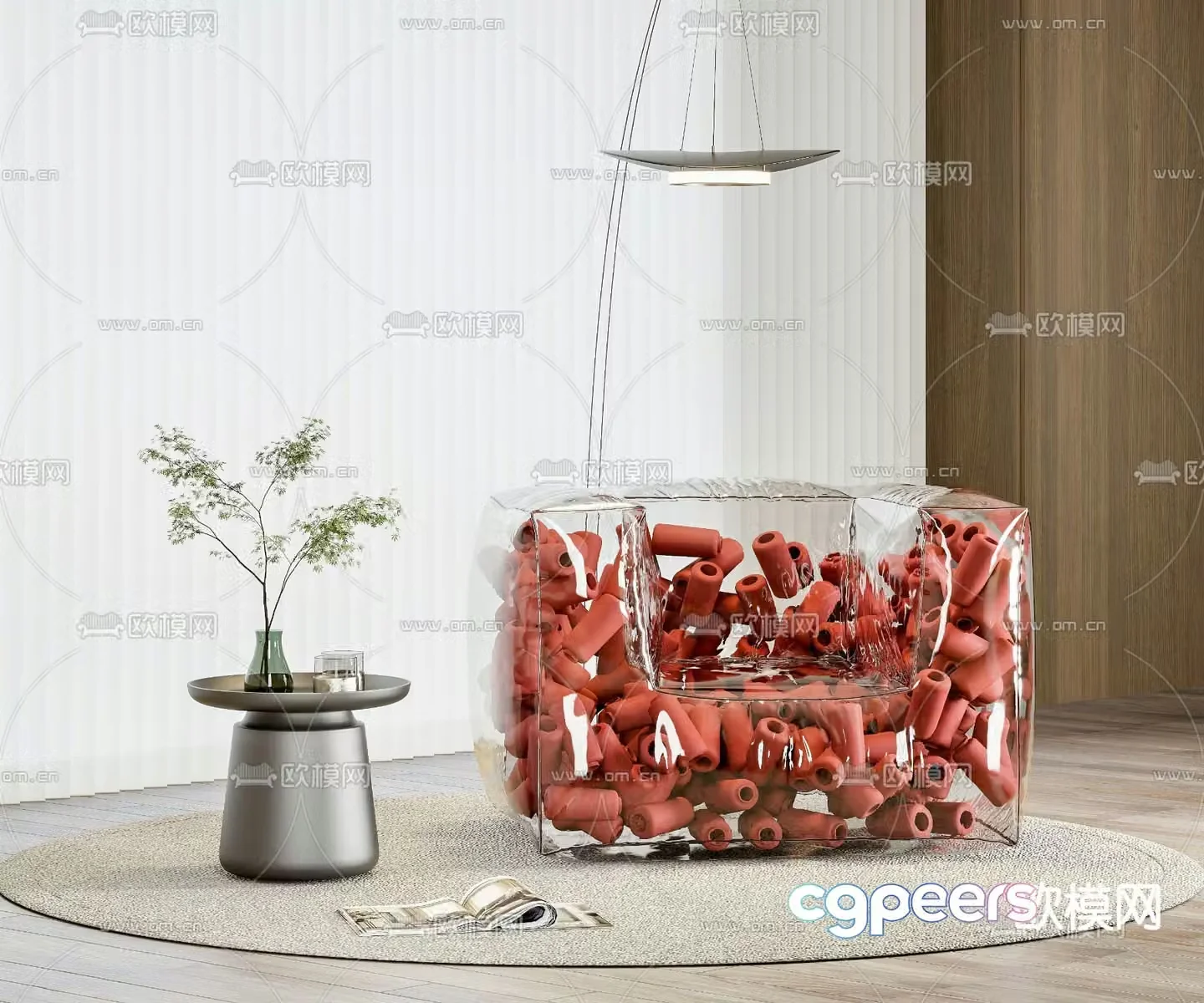 Leisure sofa transparent sofa inflatable sofa 3d model