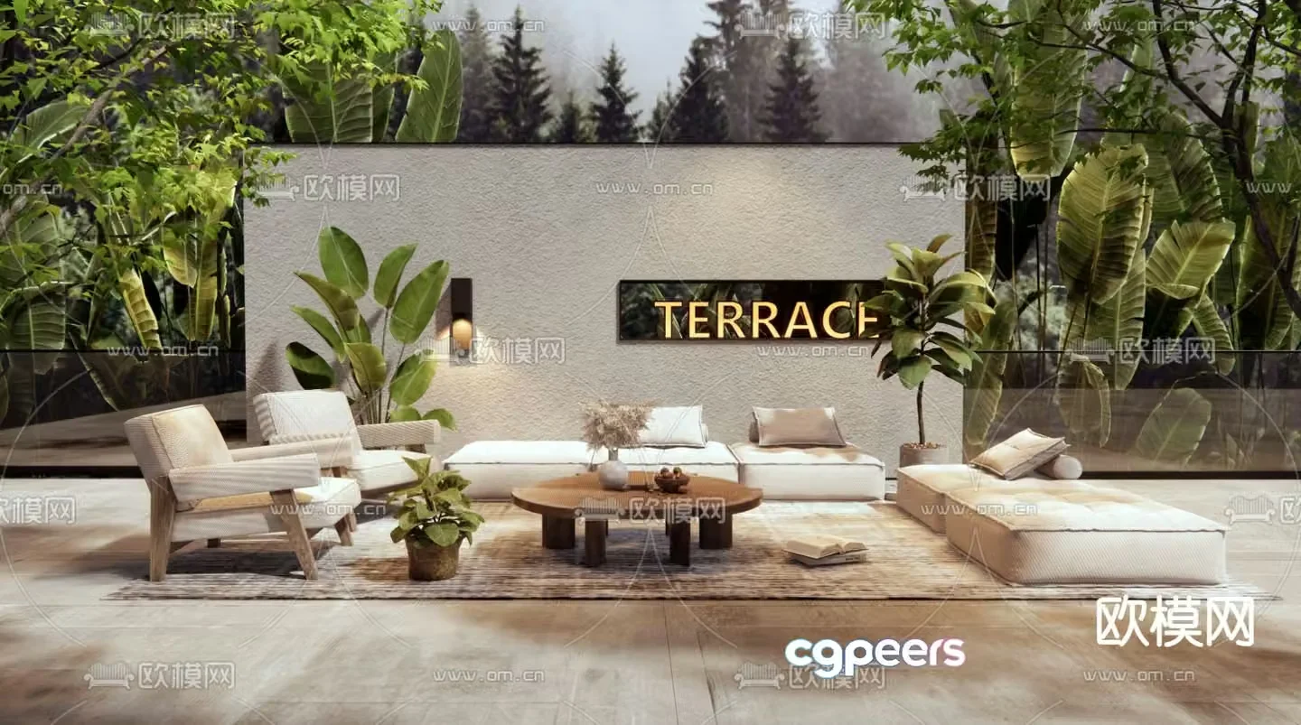 Outdoor sofa patio sofa 3d model