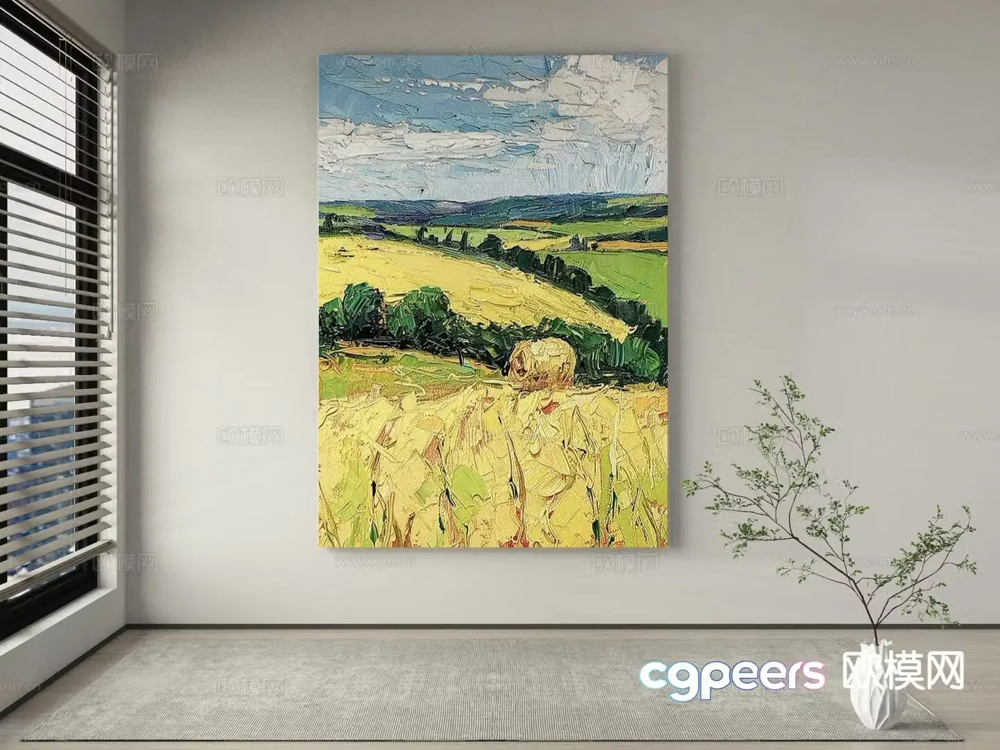 Modern art painting decorative painting 3d model
