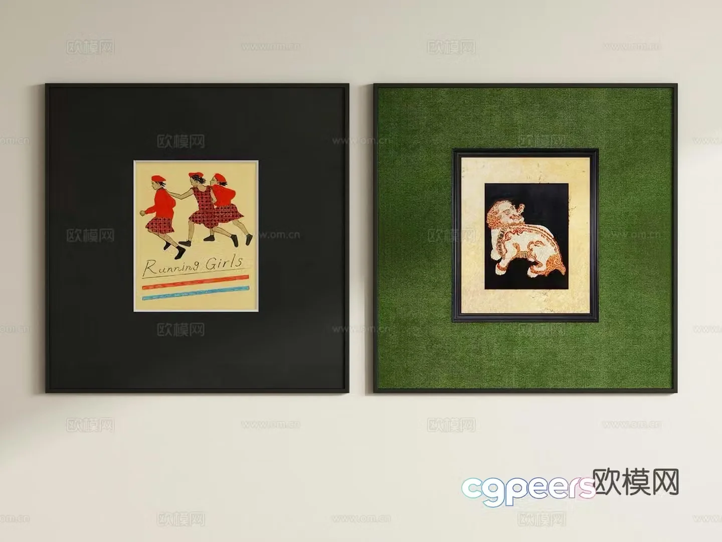 French decorative painting 3d model