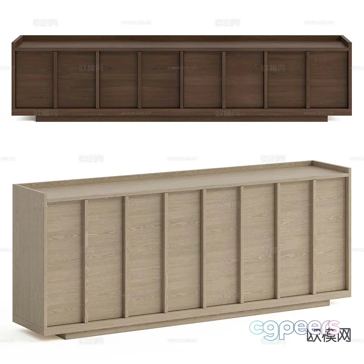 Log style TV cabinet storage cabinet 3d model