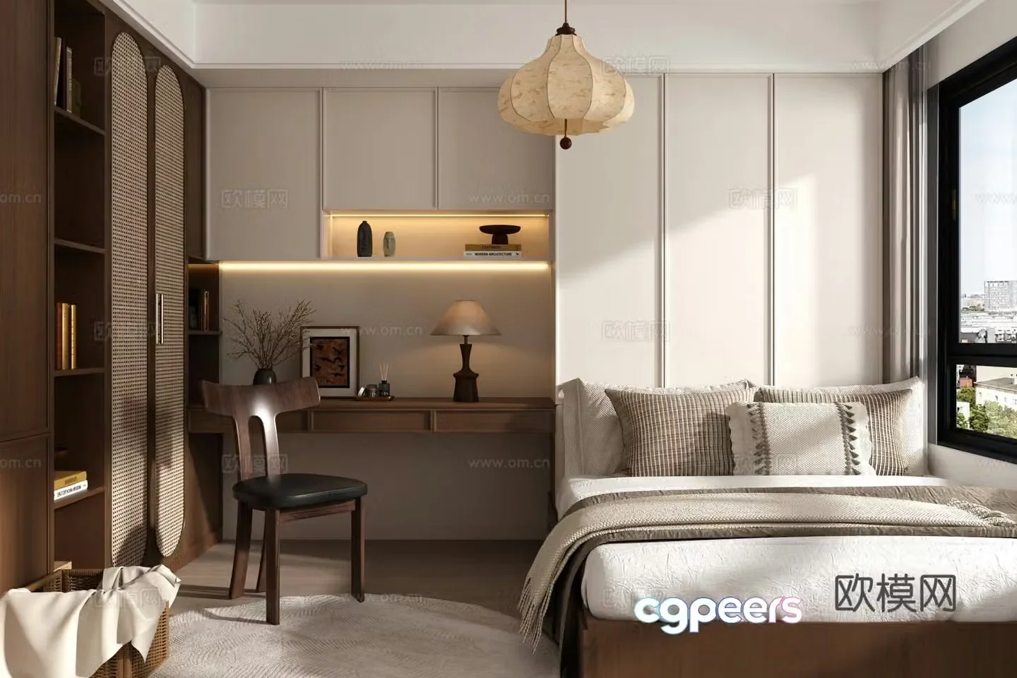 Middle style tatami bedroom 3d model