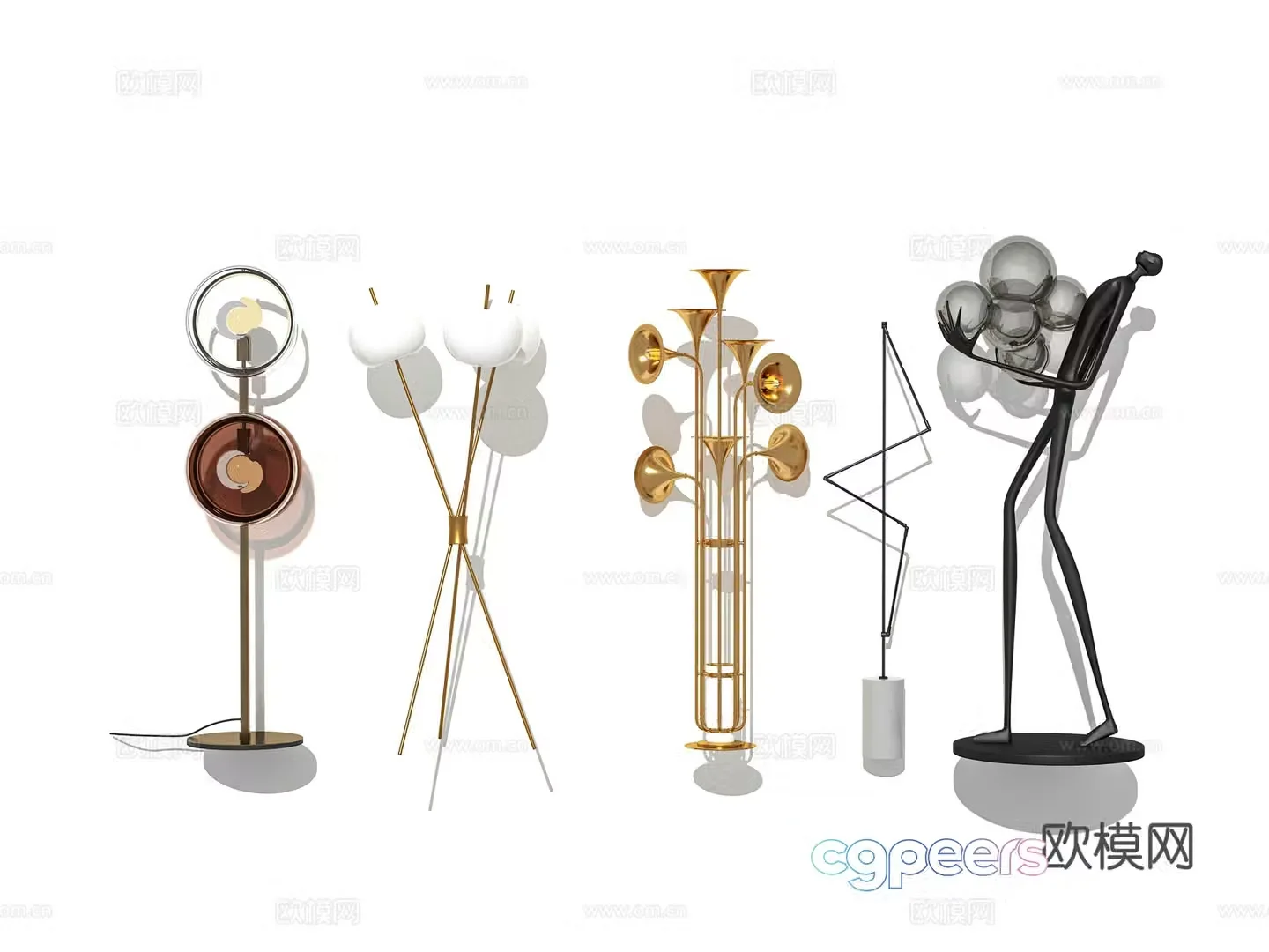 Modern Wasabi Lighting Fixture Indoor Bedroom Study Living Room Floor Lamp Ambient Light Combination 3D Model