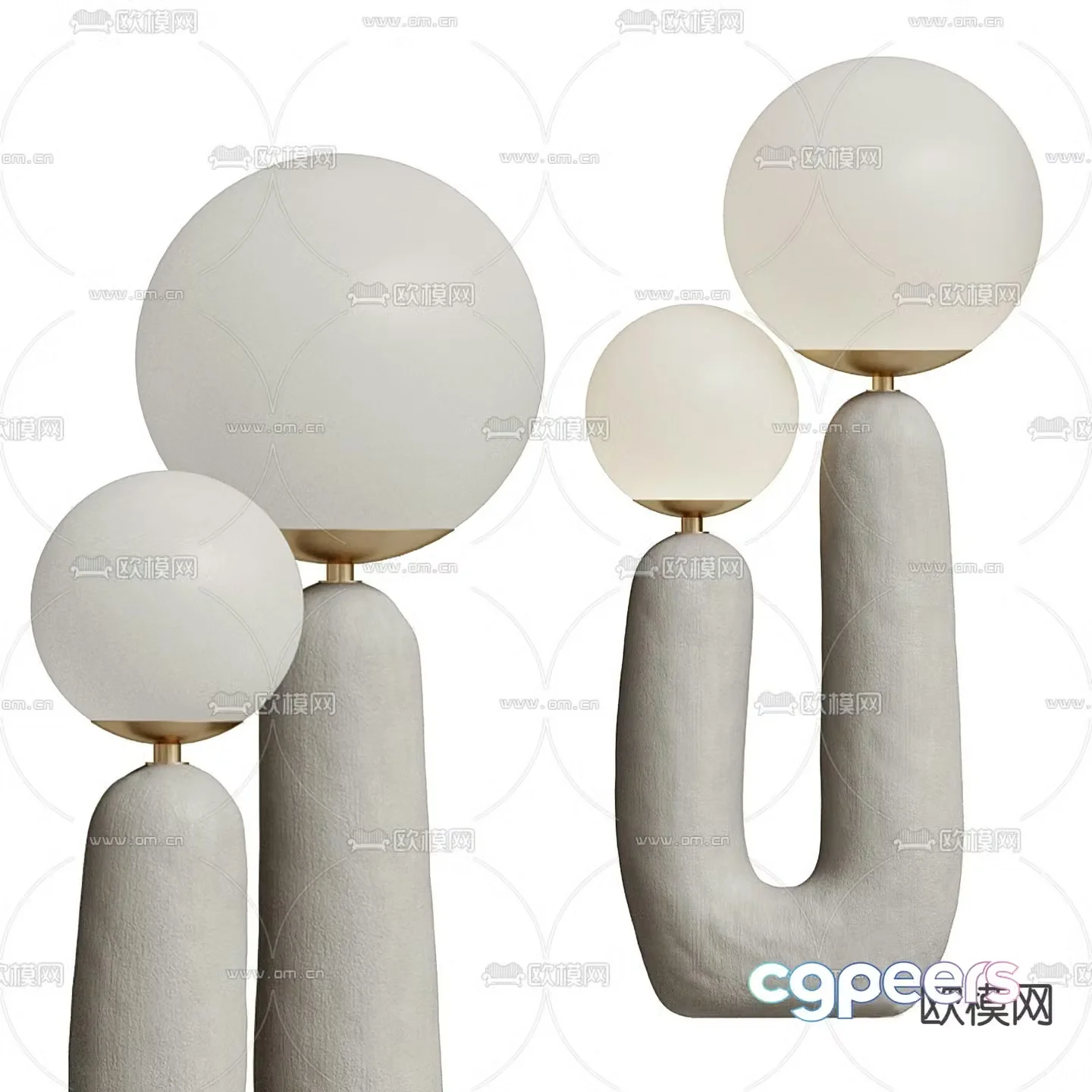 FLOS modern plaster U-shaped creative table lamp 3d model