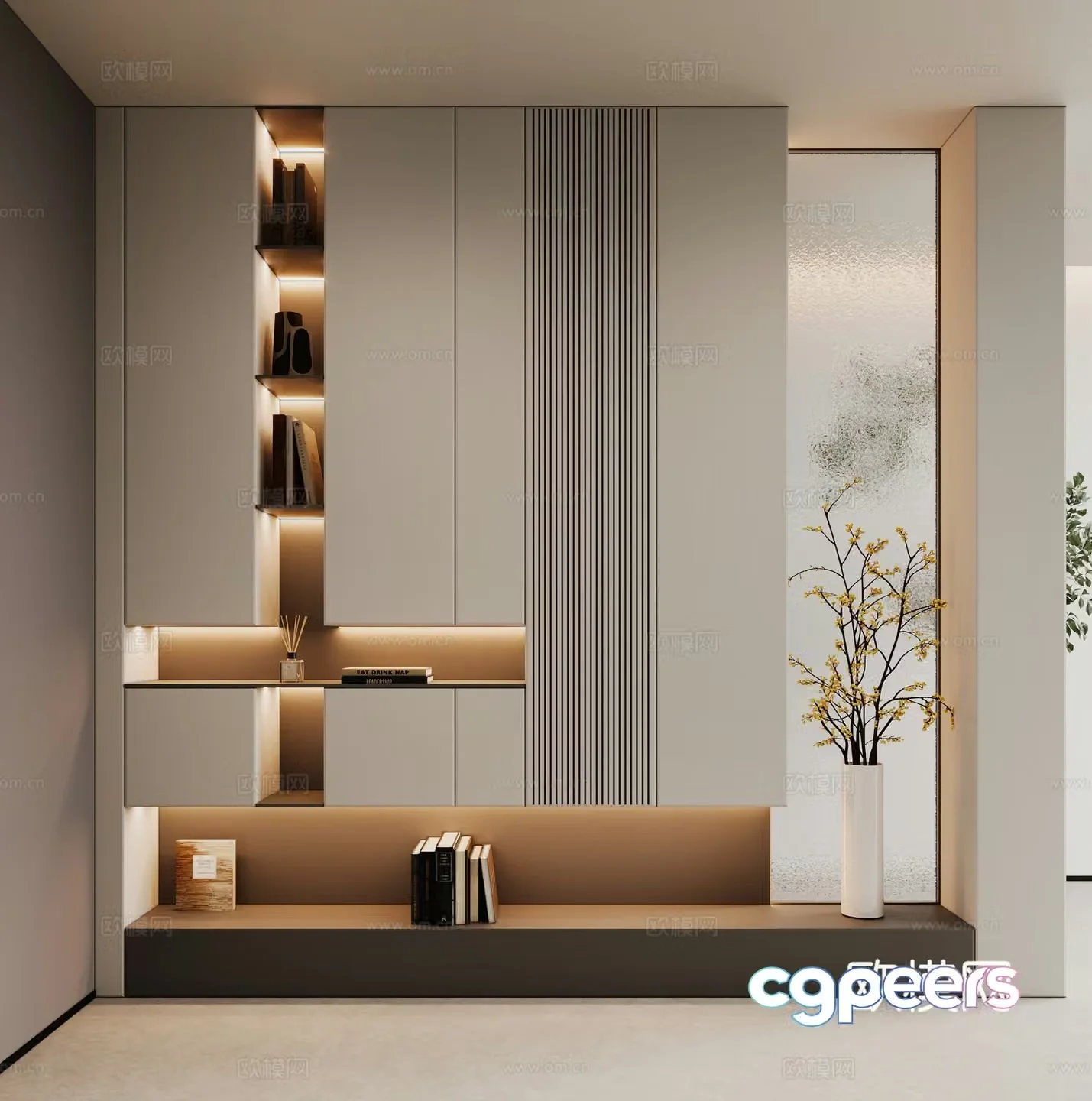 Modern porch shoe cabinet 3d model