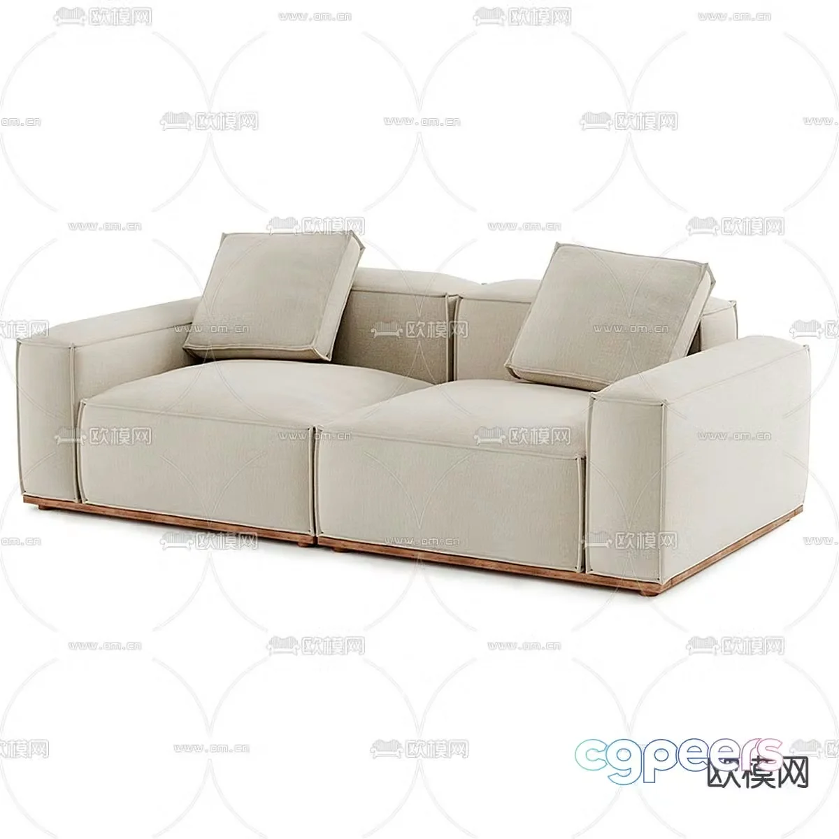 Modern double sofa 3d model