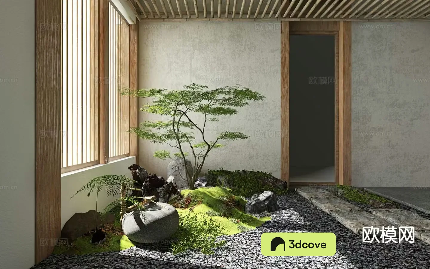 Indoor landscape plant landscaping flowing water bowl
