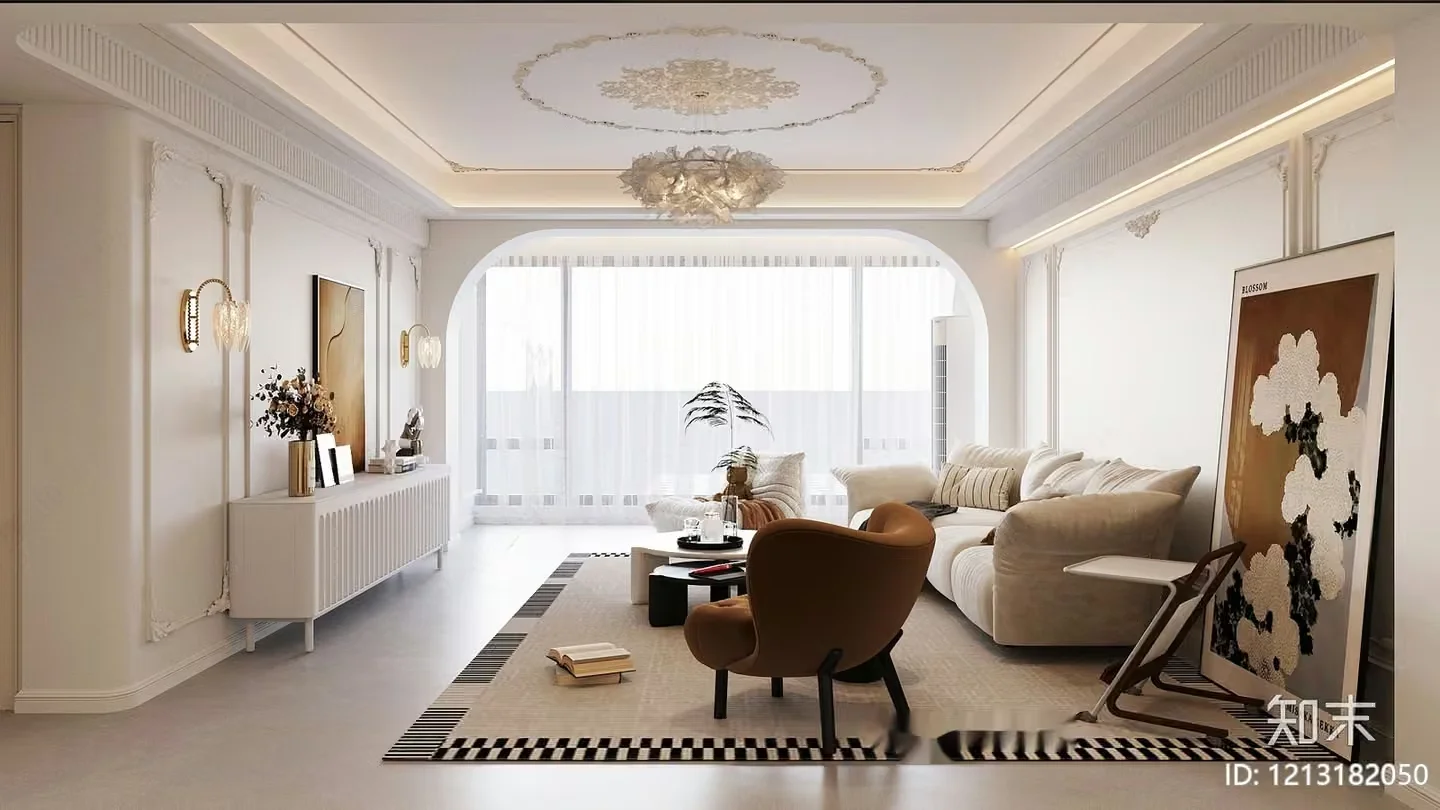 Modern Living Room 3D Model – 21372 – VRAY Render