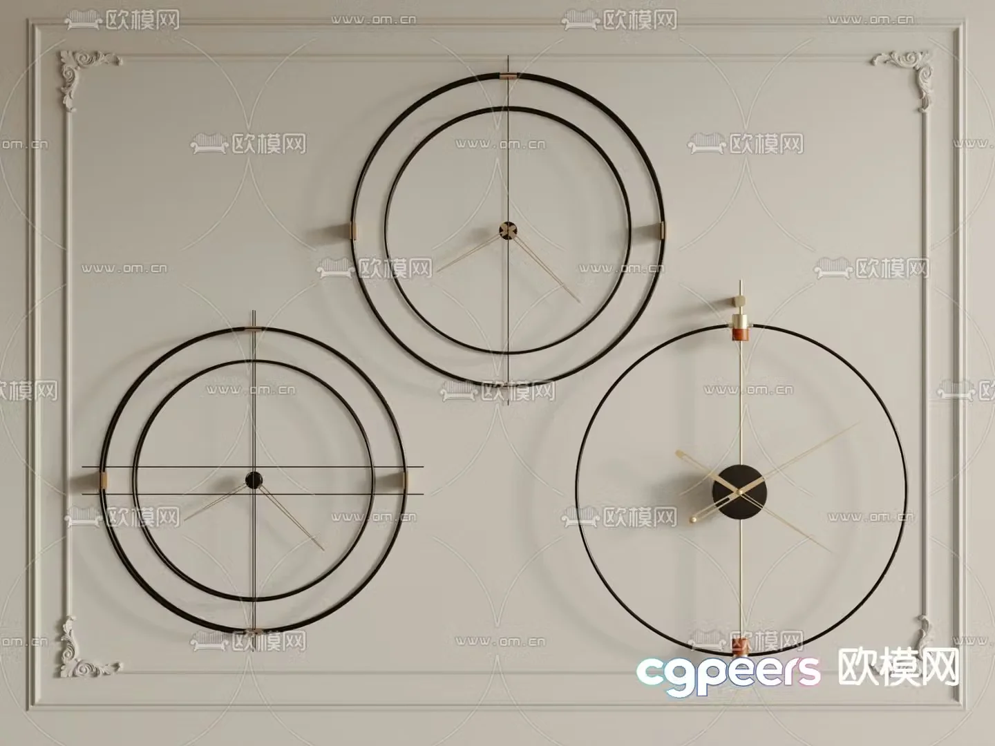 Clock Wall clock Watch 3D model