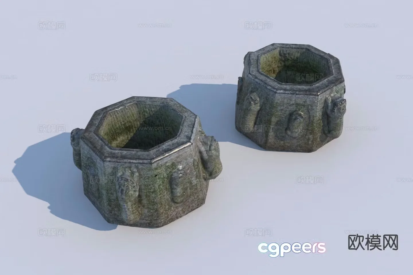 3D model of Chinese stone carving ancient well