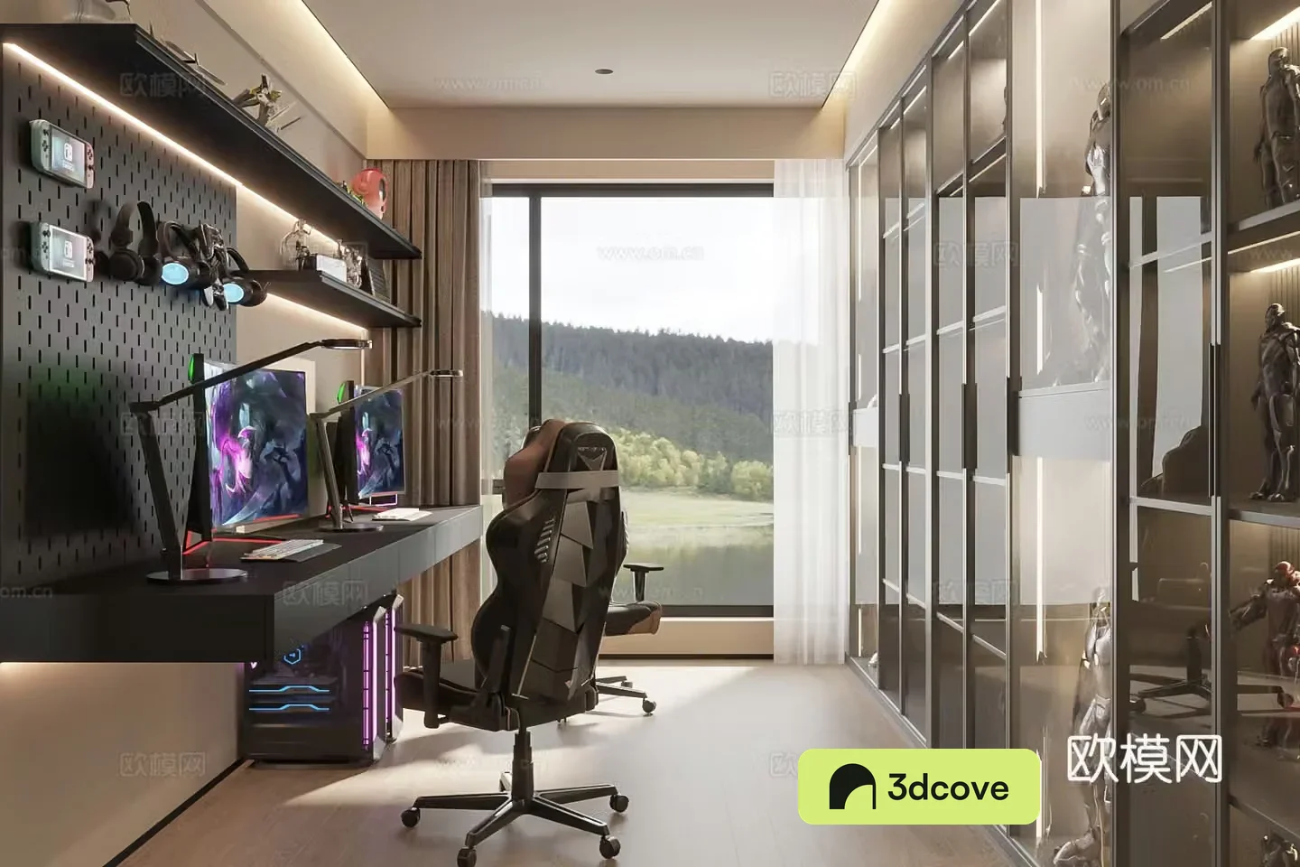 Advanced gray computer room e -sports room