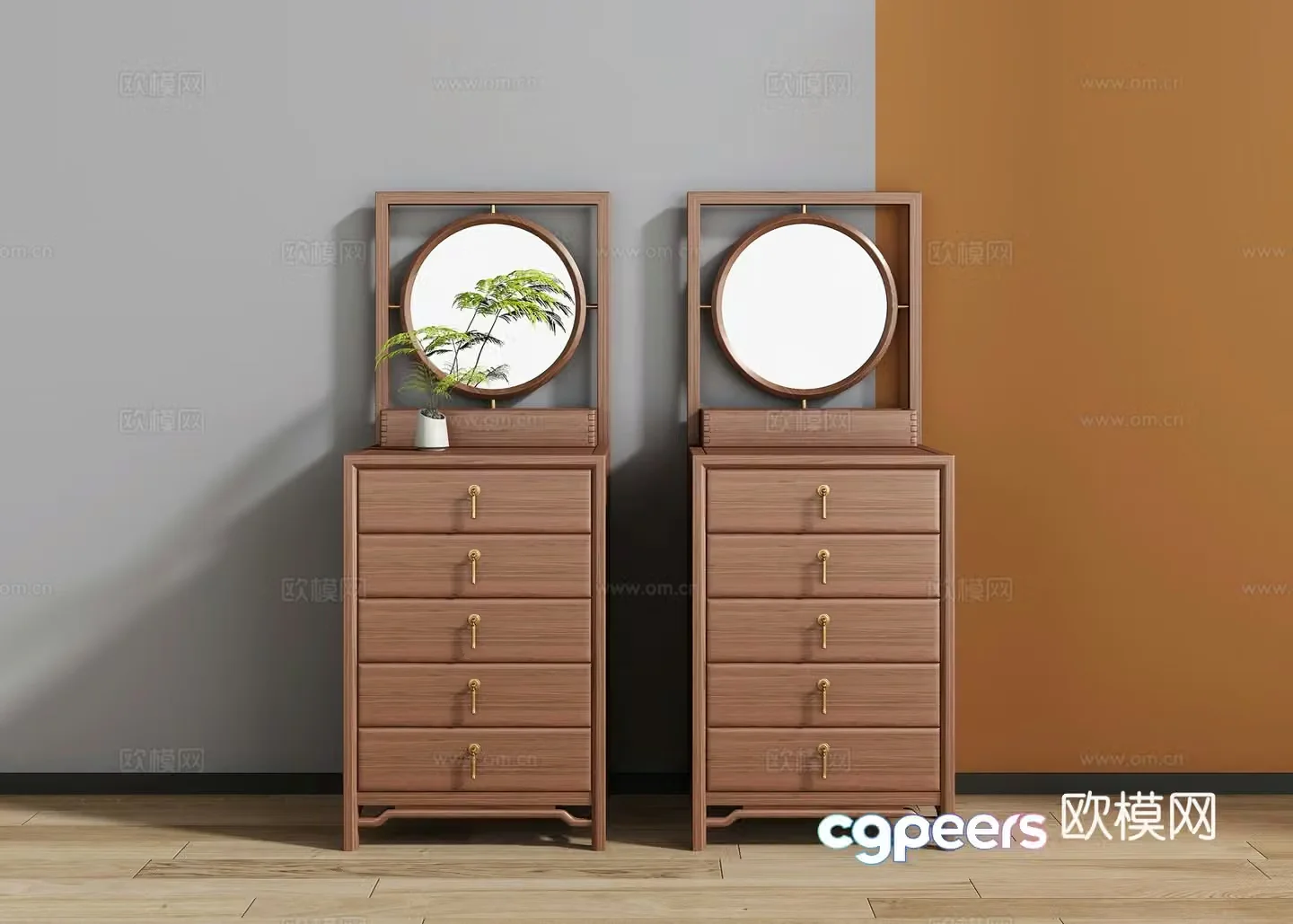 New Chinese style chest of drawers 3D model