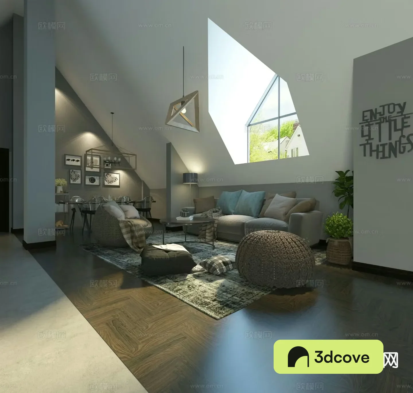 Nordic loft leisure area loft entertainment area