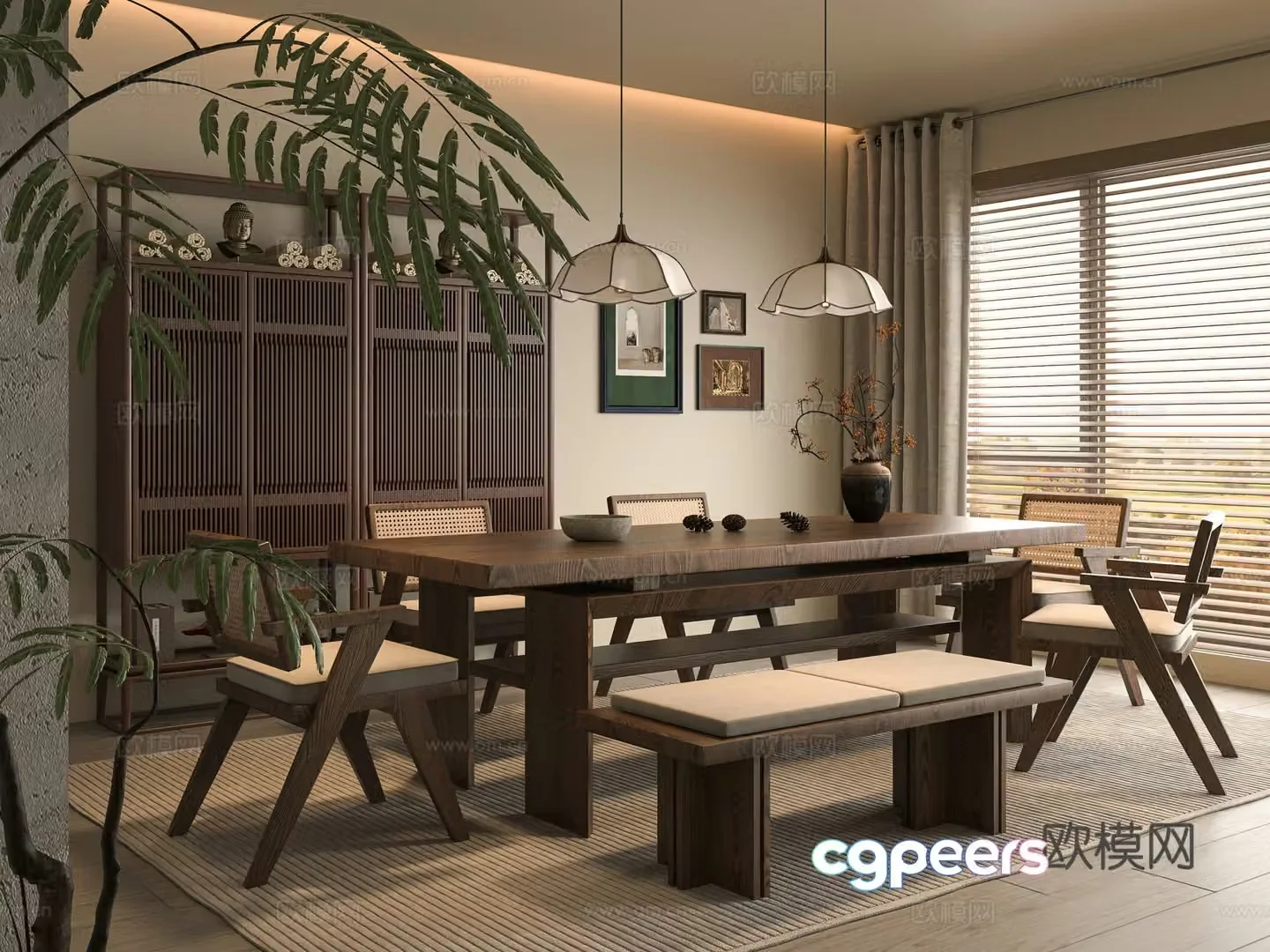Middle-aged tea room 3D model
