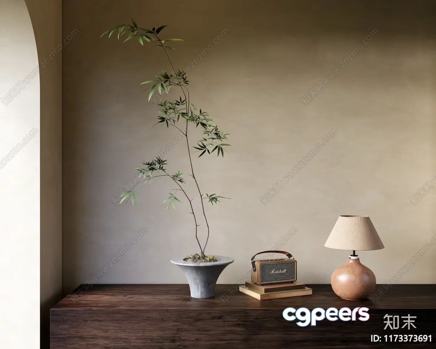 A Lamp On A Table 3D Model – 9952 – CORONA Render