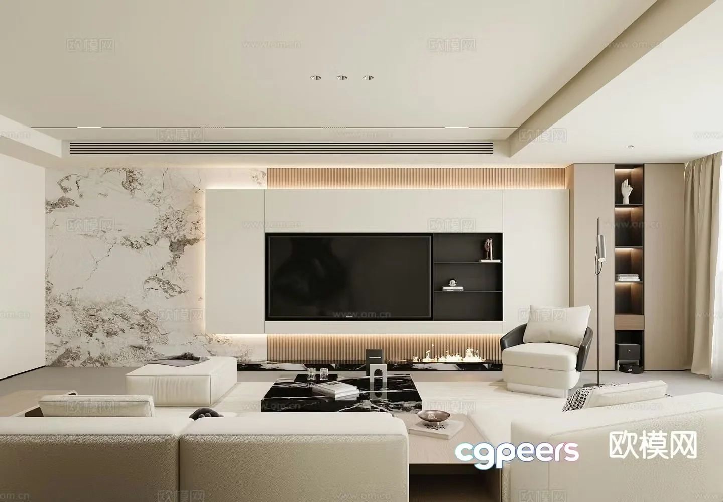 Modern living room 3d model
