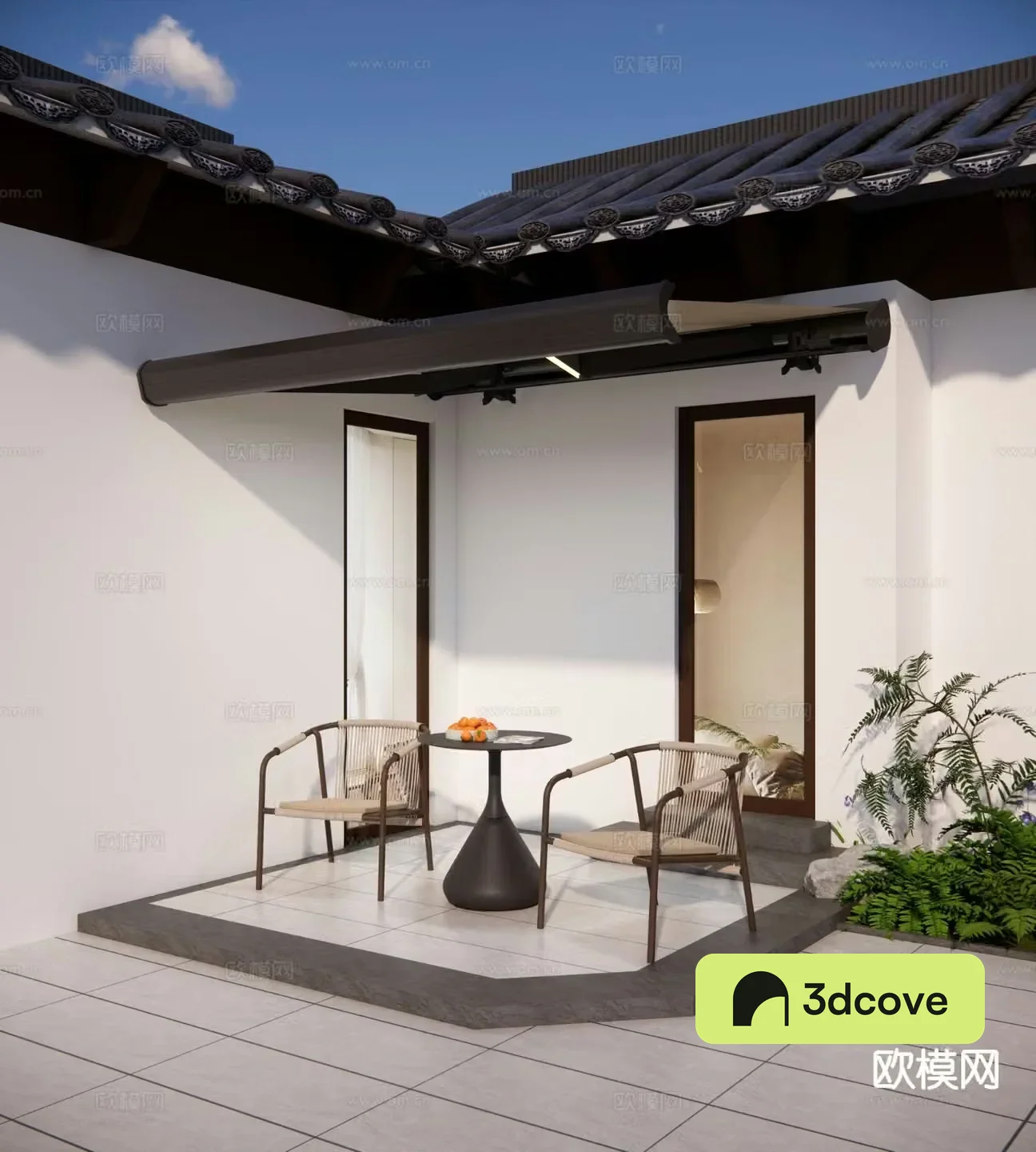 New Chinese style outdoor chair rattan chair table