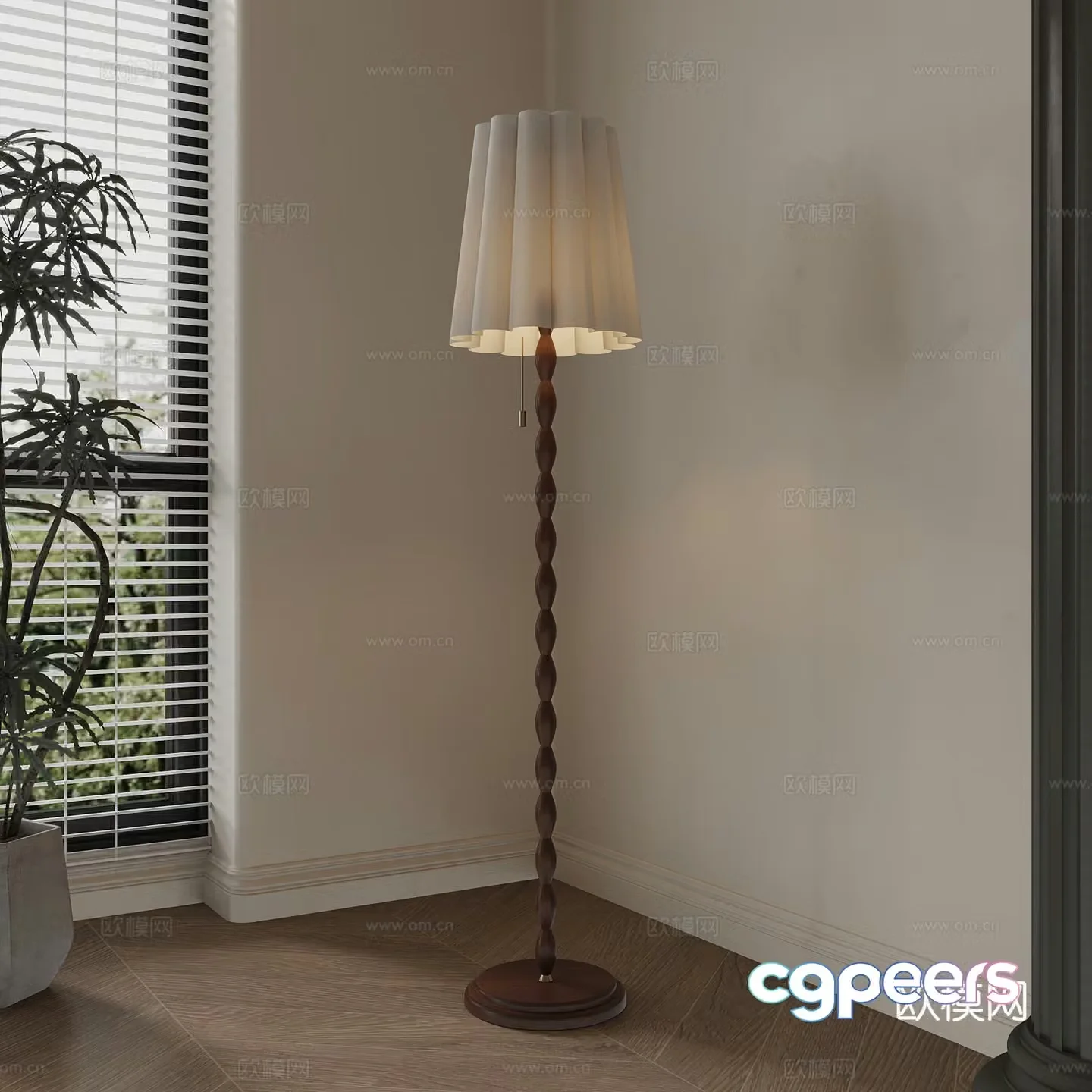 Medium style floor lamp French floor lamp 3D model