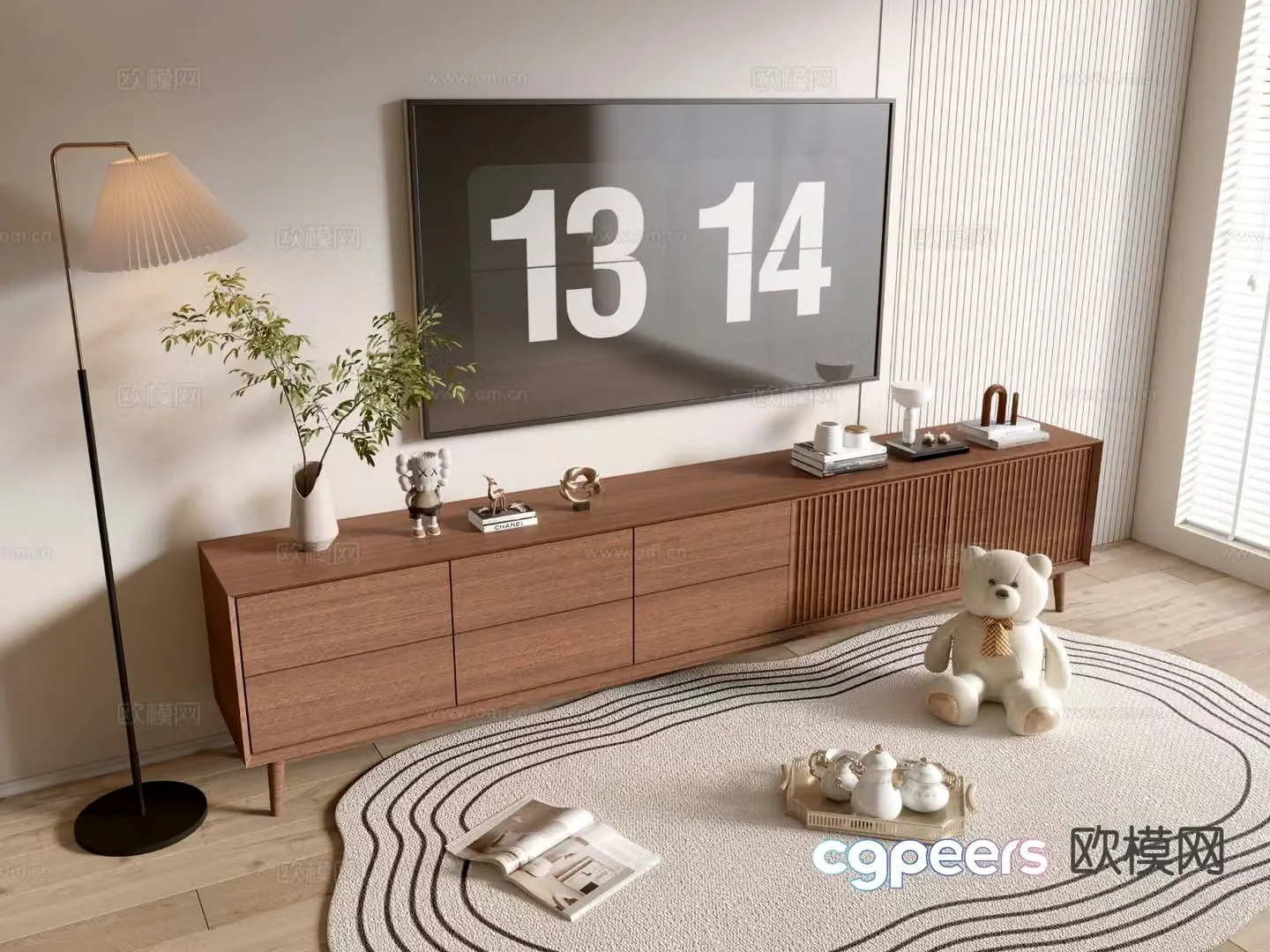 Medieval style TV cabinet 3D model