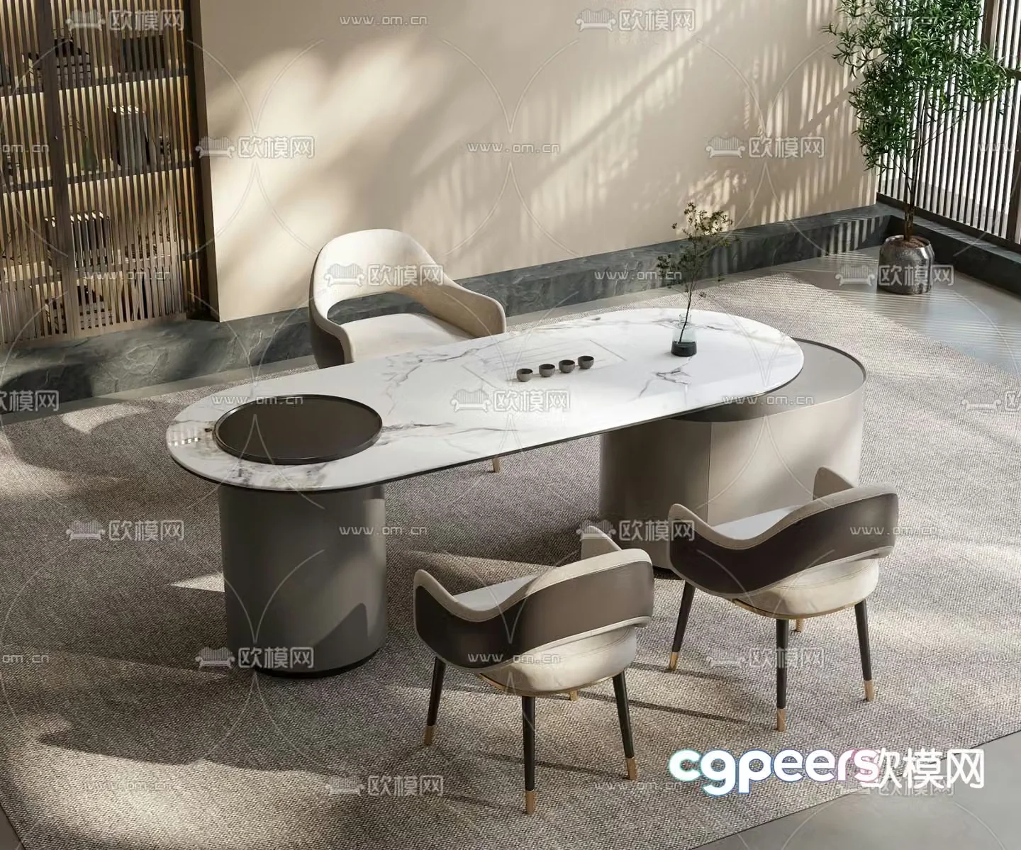 Light luxury tea table tea table 3d model