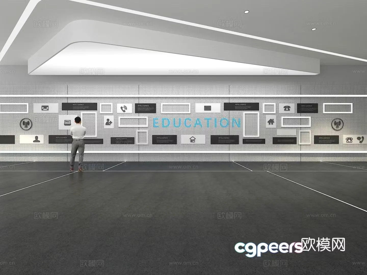 Cultural wall Corporate culture wall Display wall Classroom Exhibition hall Campus culture Corridor 3D model