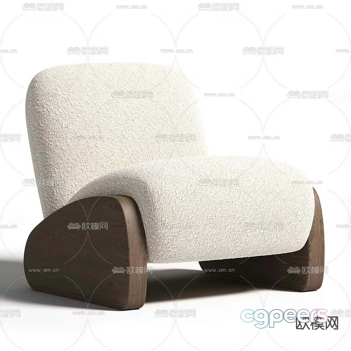 Fabric chair lounge chair 3d model