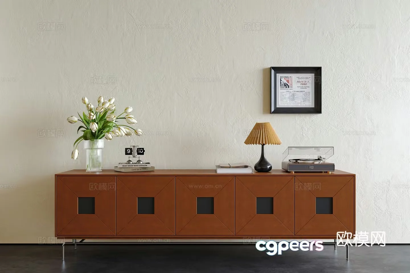 Middle-aged TV cabinet 3D model