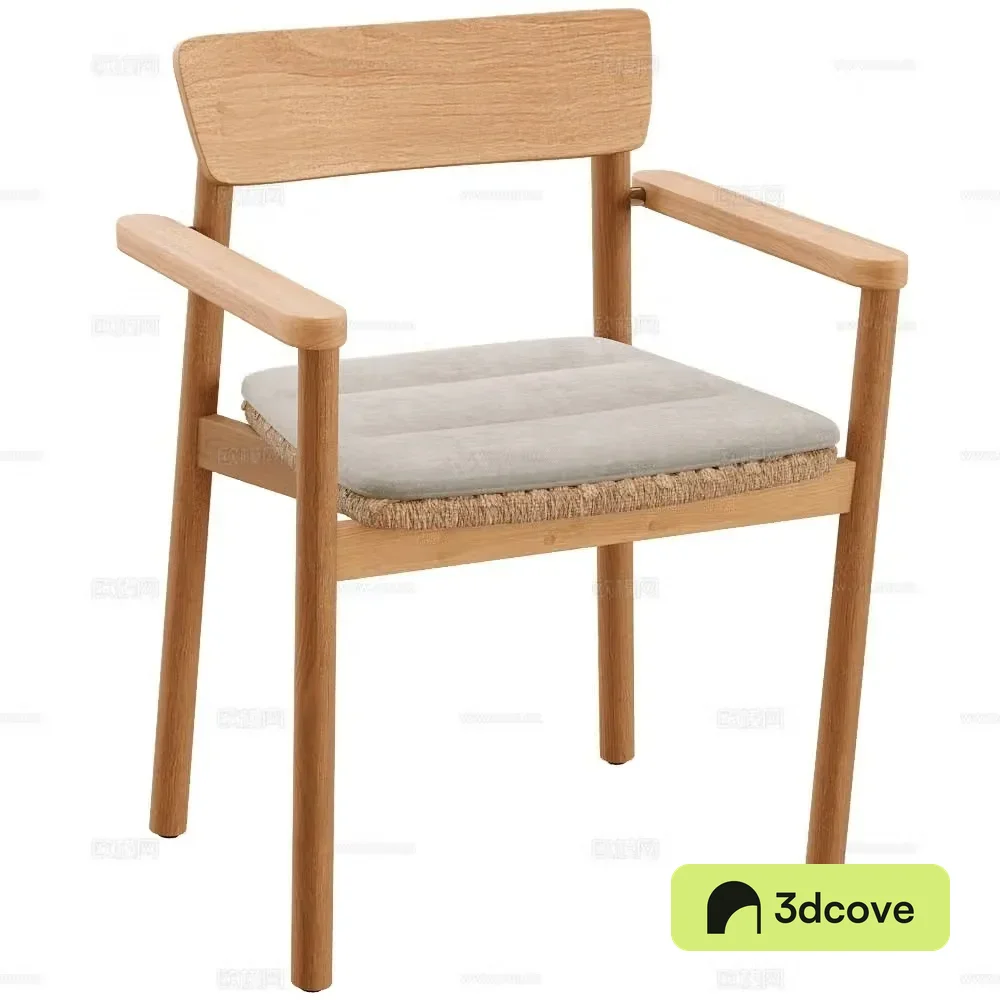 Traditional modern single chair Log dining chair Fabric dining chair Armchair