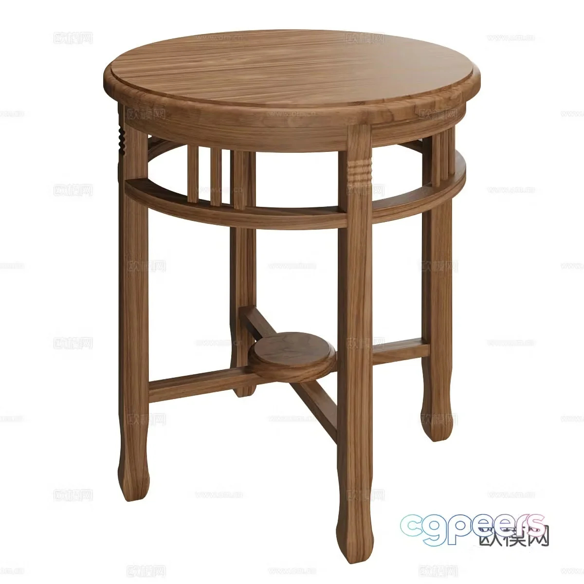 New Chinese solid wood edge 3D model