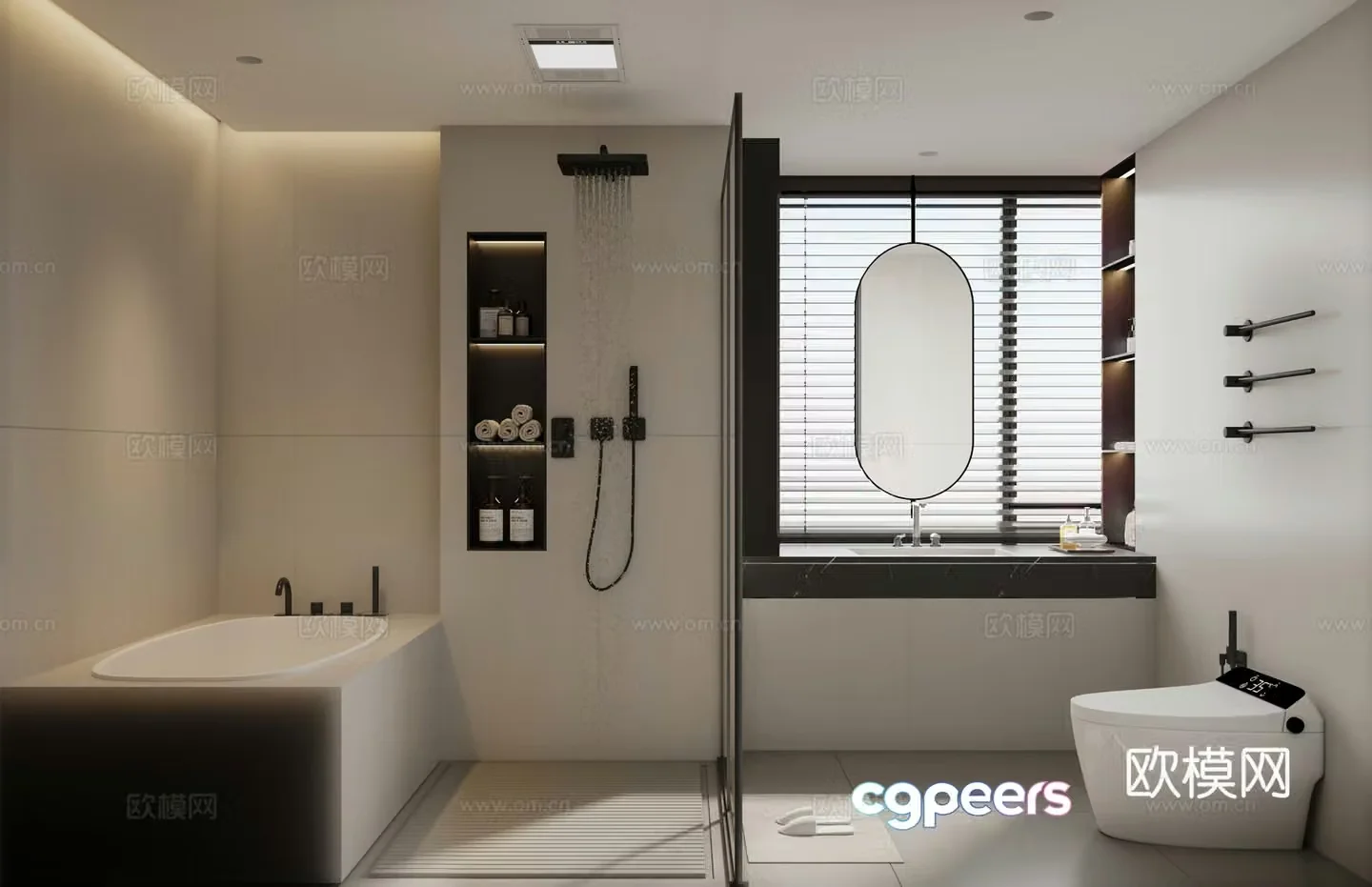 Modern minimalist bathroom 3d model