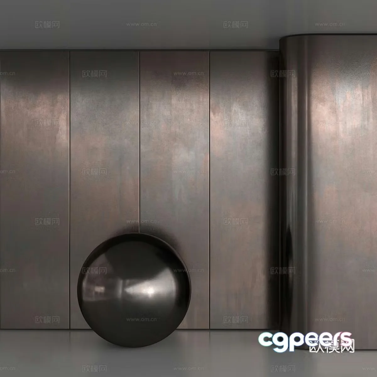 New Chinese style old metal material 3D model