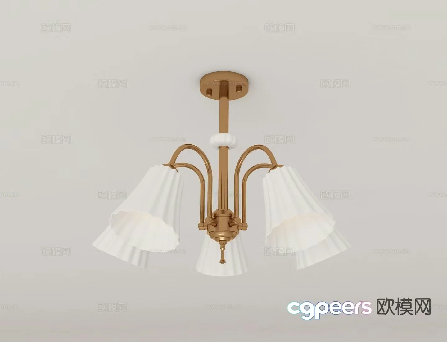French multi-head chandelier 3d model