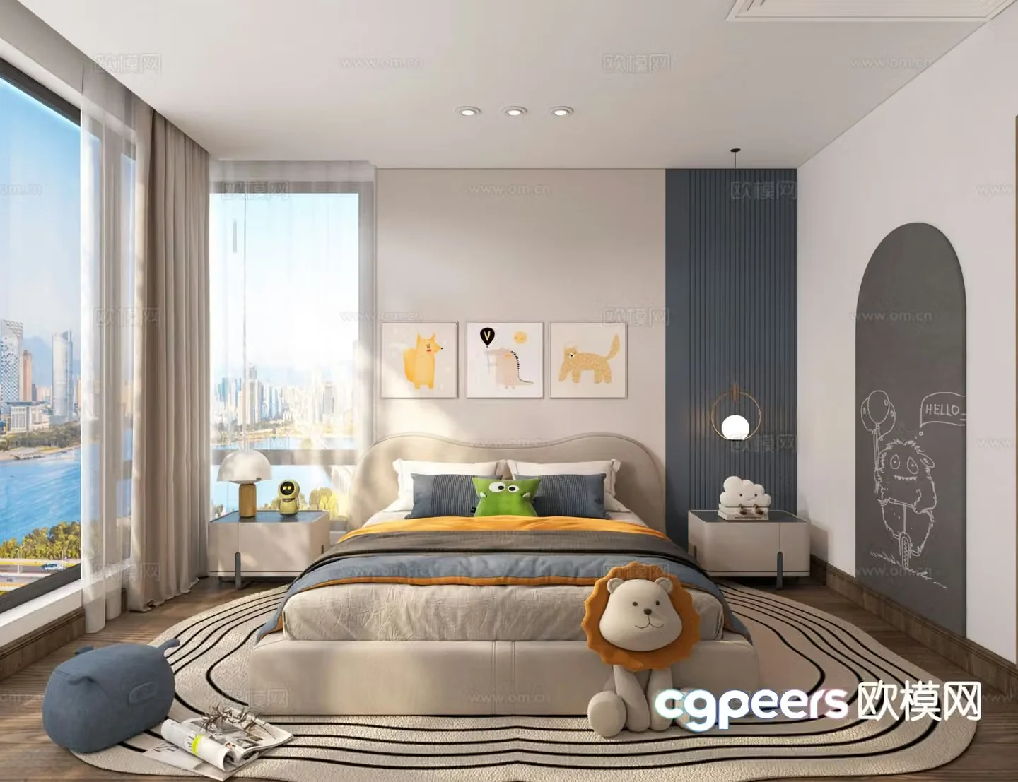 Modern children’s room boy’s room kid’s room 3d model