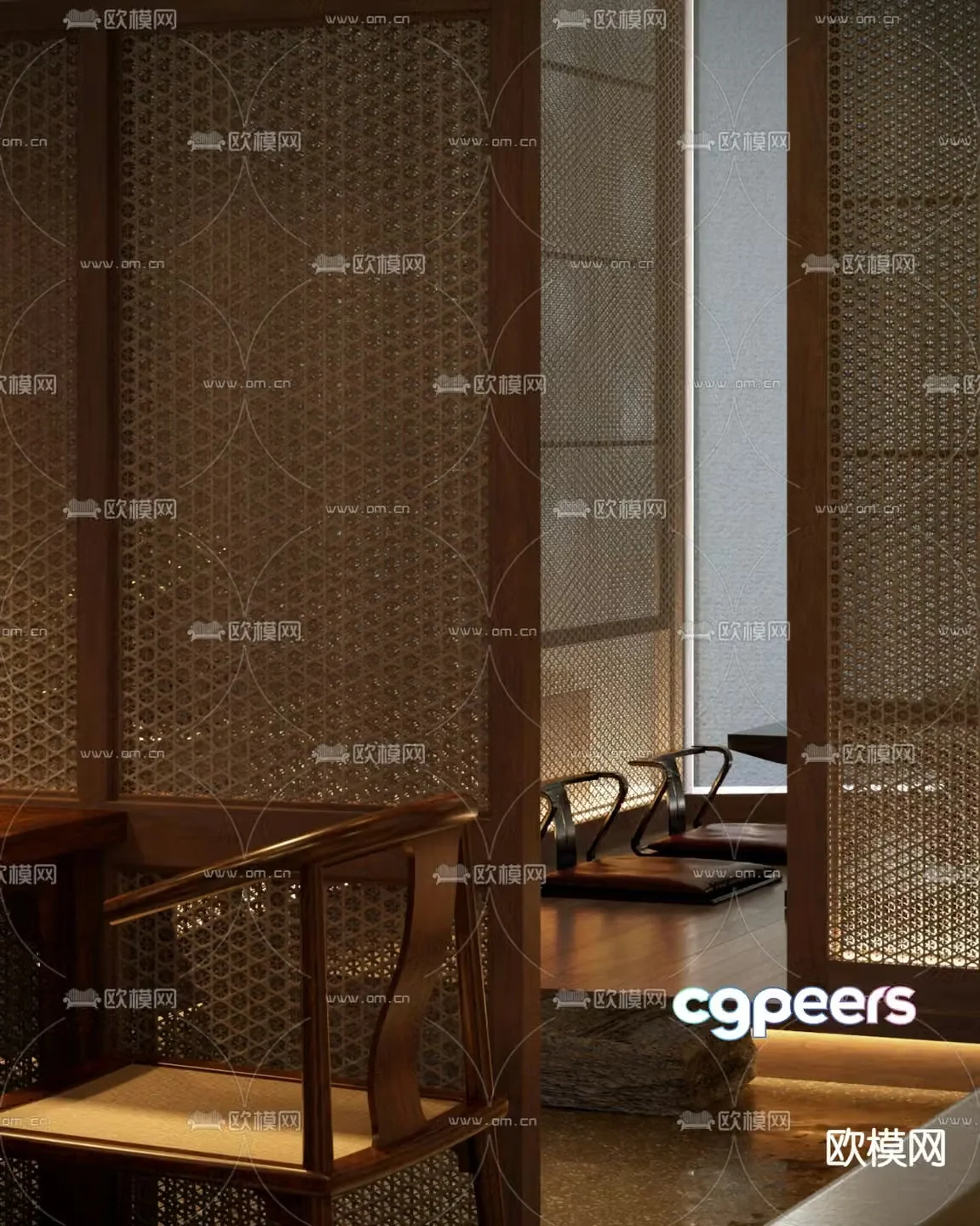 Bamboo weaving mesh partition 3D model
