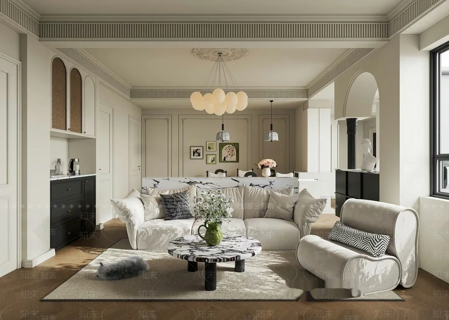 Modern Living Room 3D Model – 19057 – VRAY Render
