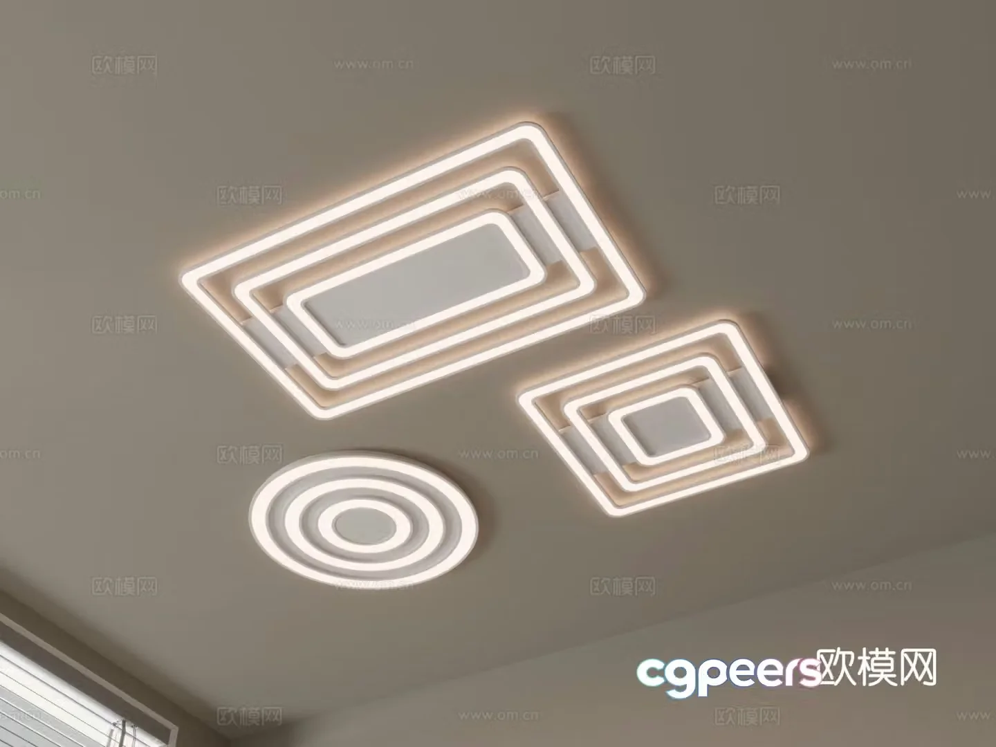 Geometric ceiling lamp bedroom lamp 3d model