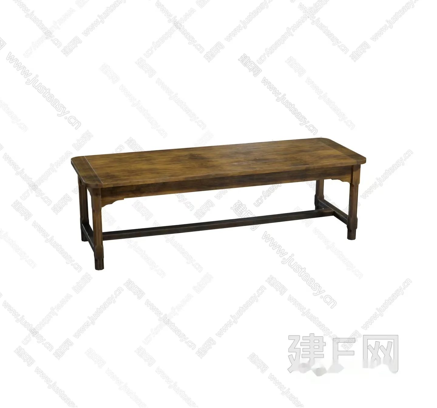 A Simple Wooden Bench 3D Model – 7268 – VRAY Render