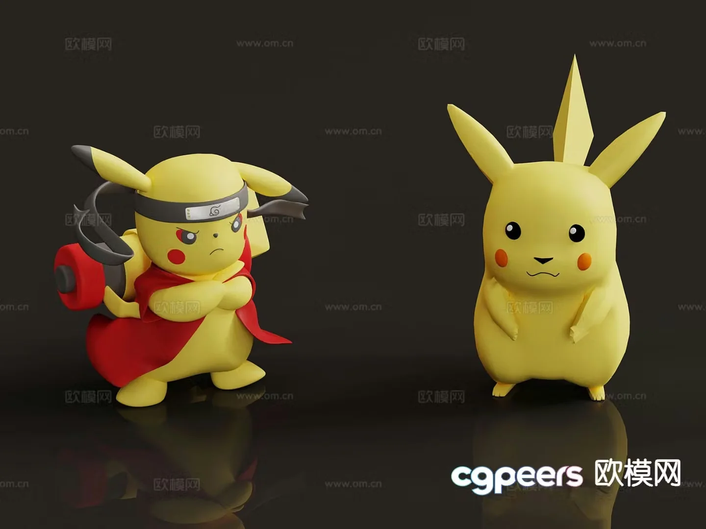 Pikachu trendy toy sculpture doll cartoon ornament 3d model