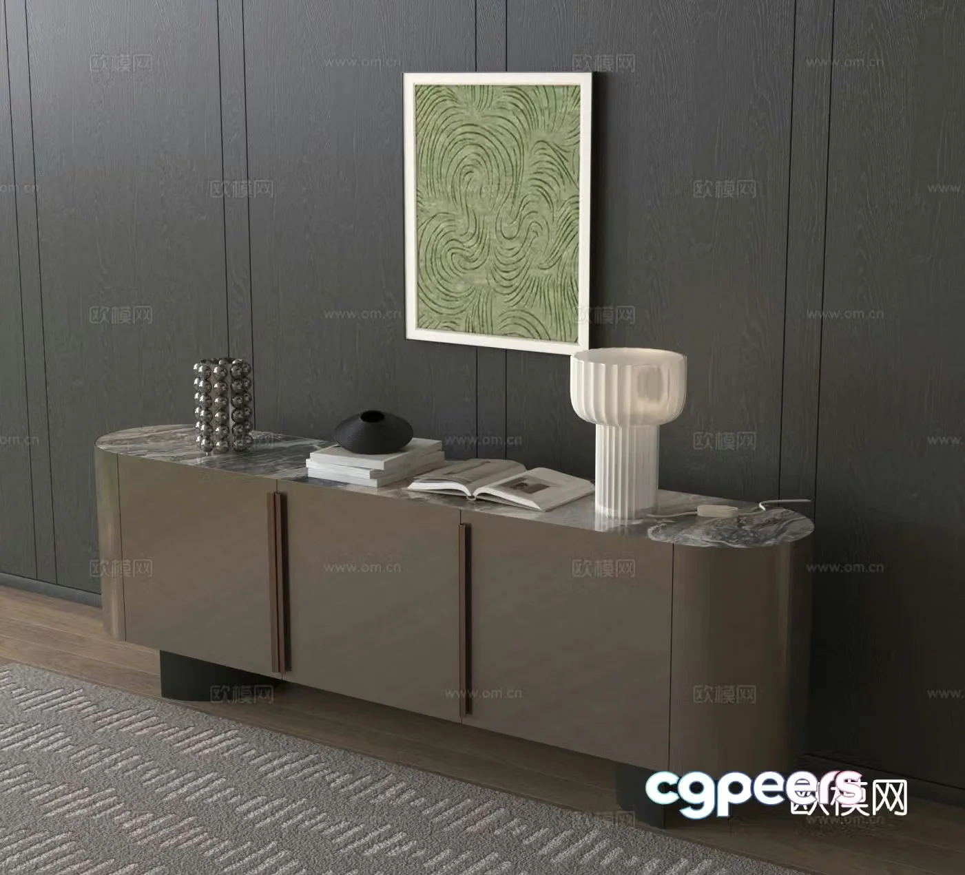 Entrance cabinet side cabinet hanging painting 3D model