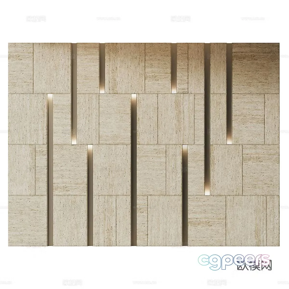 Modern Italian light luxury stone wall decoration 3D model
