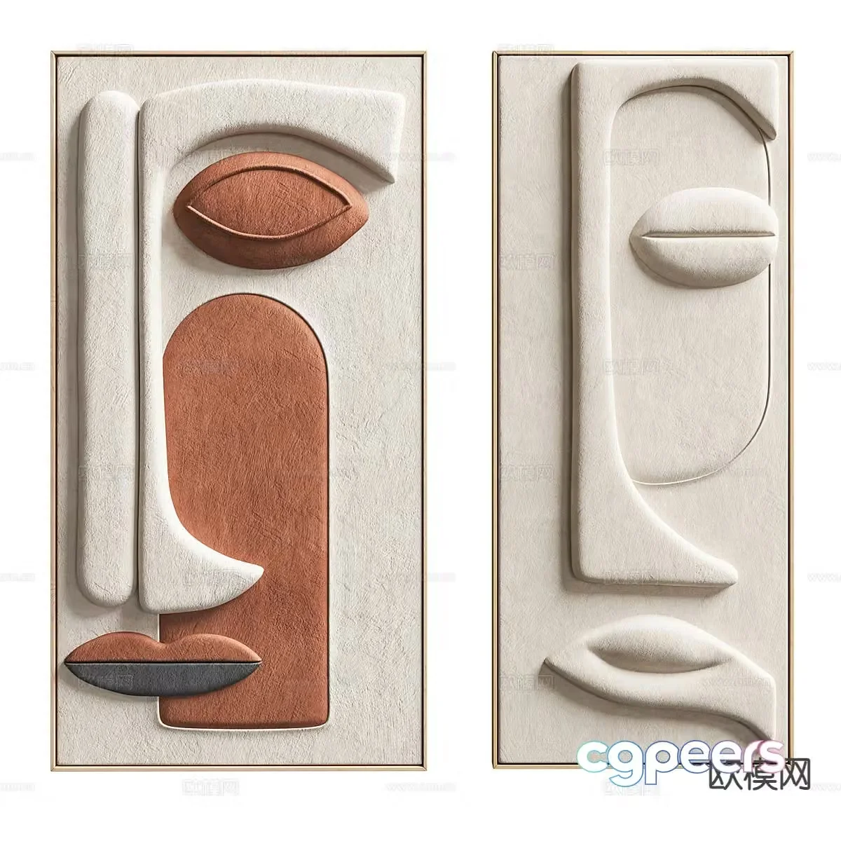 Decorative painting three-dimensional painting hanging painting 3D model