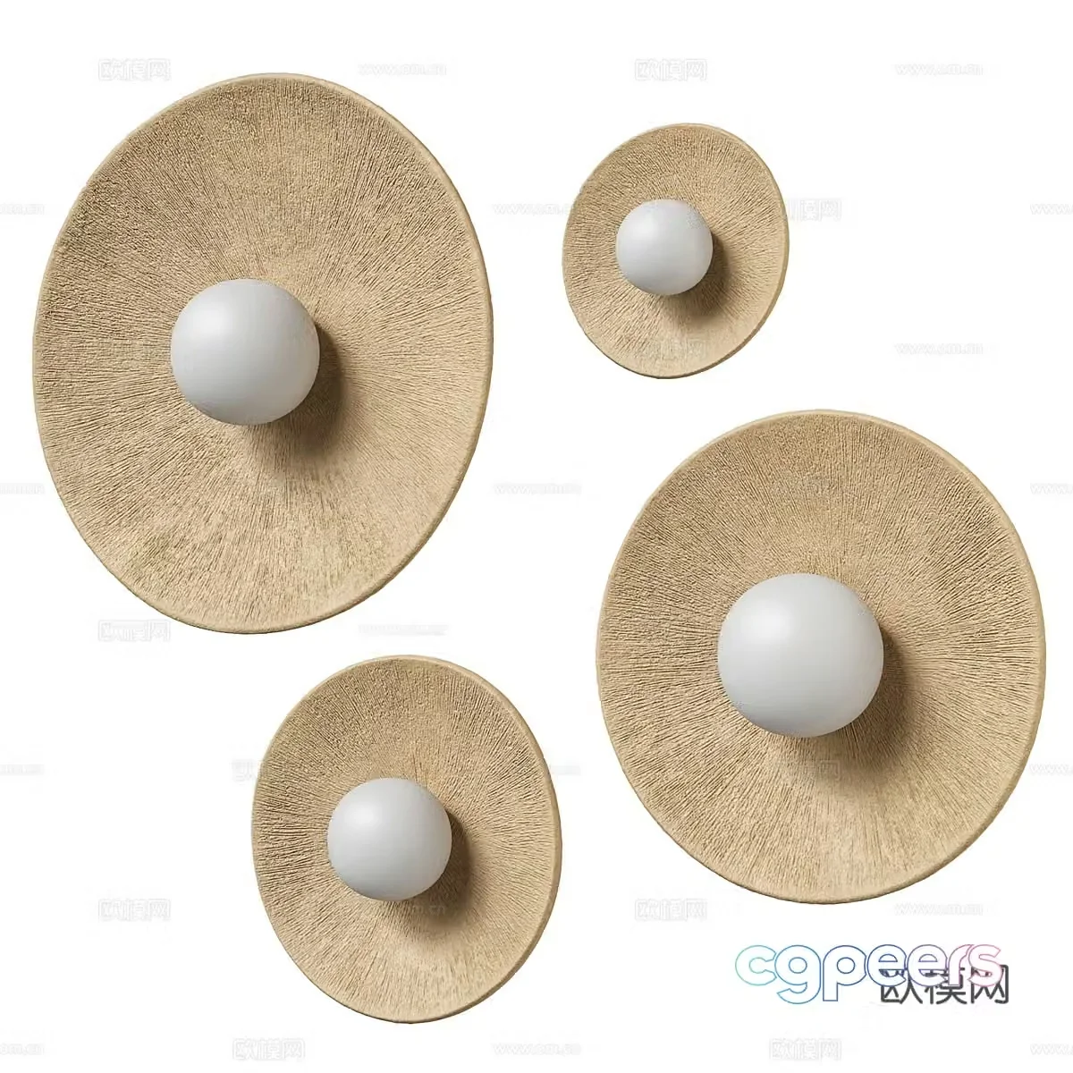 New Chinese style Wasabi decorative wall light 3D model