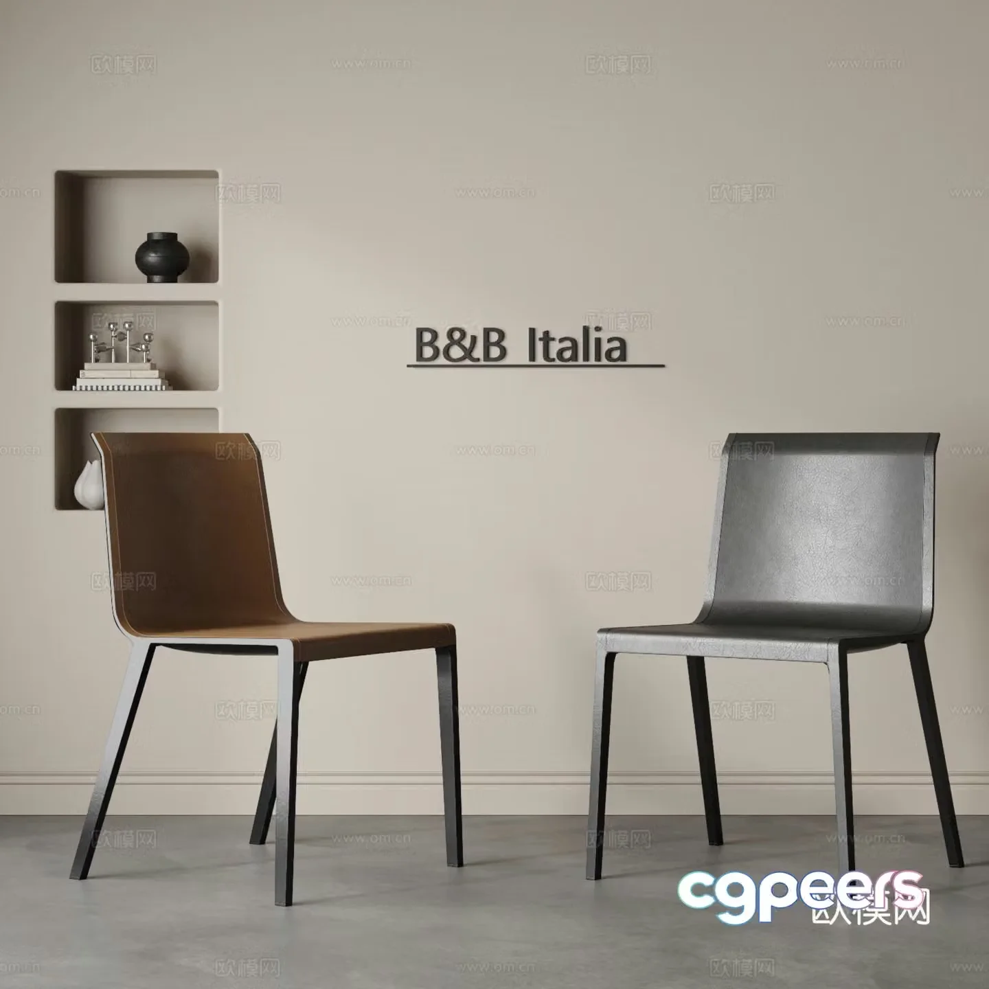 Italian dining chair combination modern dining chair single chair writing chair book chair leather chair 3d model