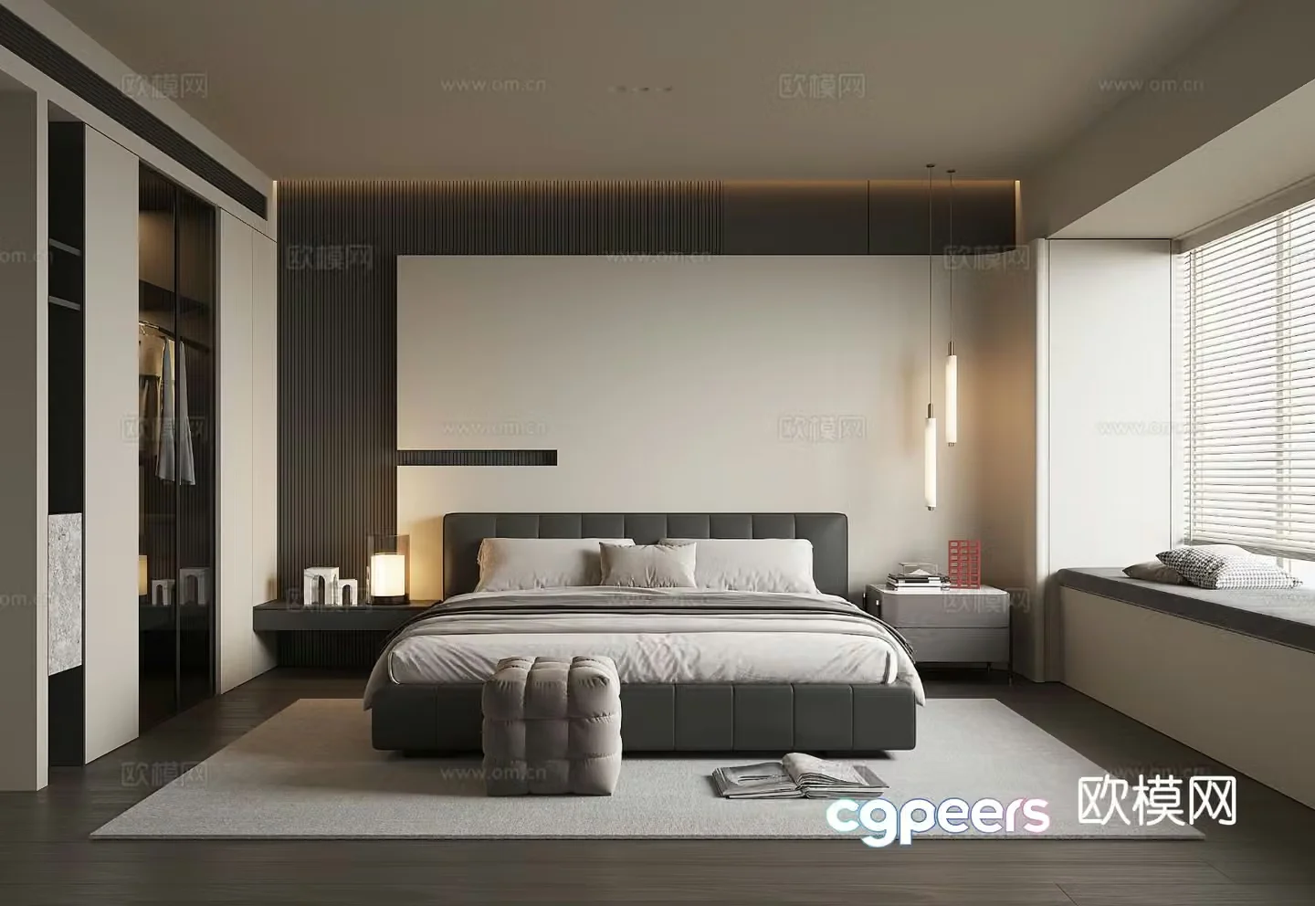 Modern bedroom master bedroom 3d model