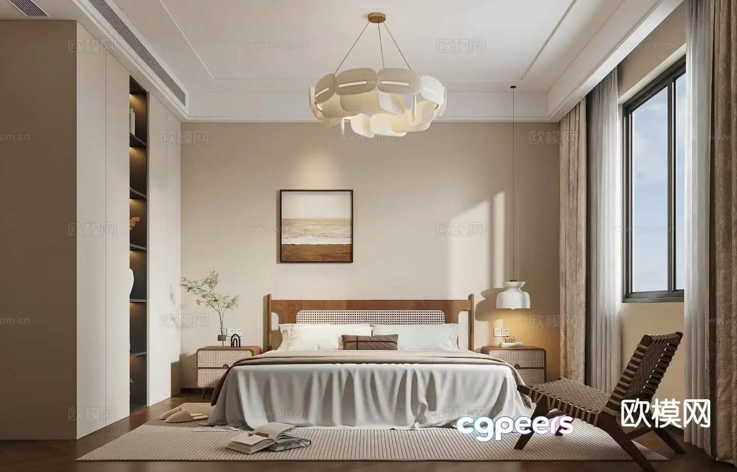 Medieval style bedroom master bedroom 3d model