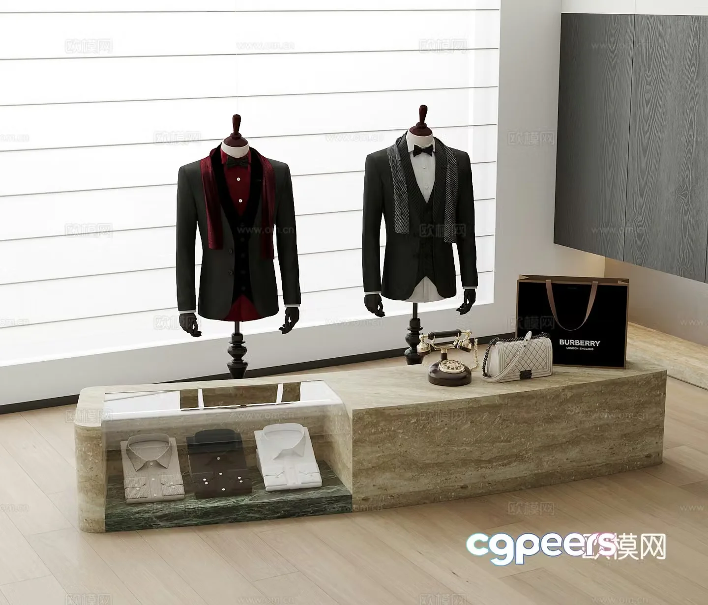 Modern Clothes Jewelry Bags Shirt 3d Model